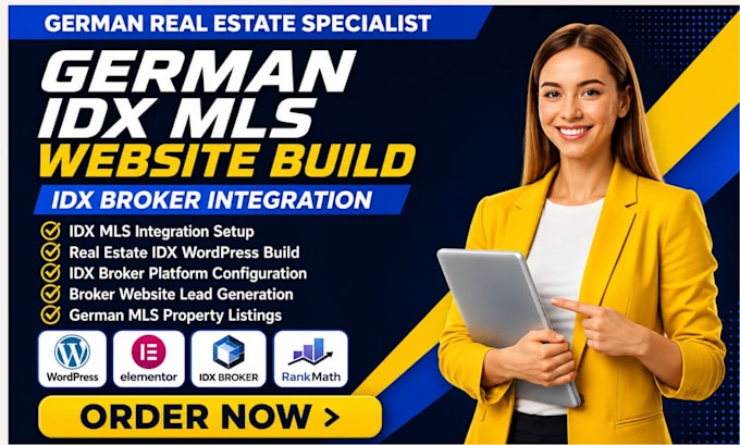 build german real estate idx mls integration broker website using wordpress