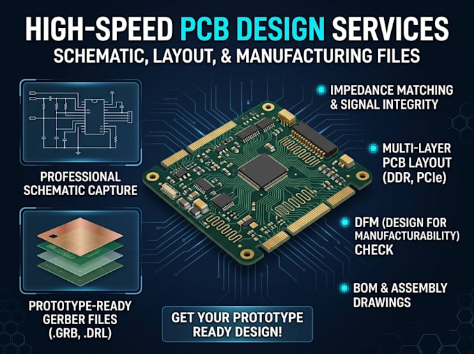 create high speed pcb design, schematic and prototype