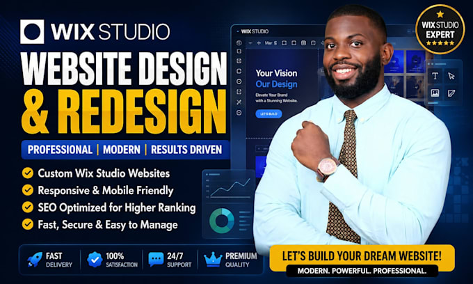 redesign and transfer wix studio website, build wix website design wix studio