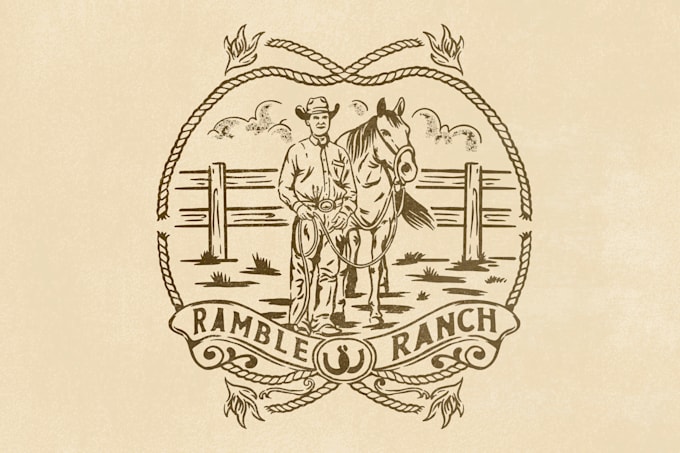 make vintage rodeo cowboy graphic tee design