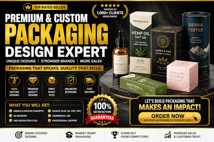 create dieline, diecut and box packaging design