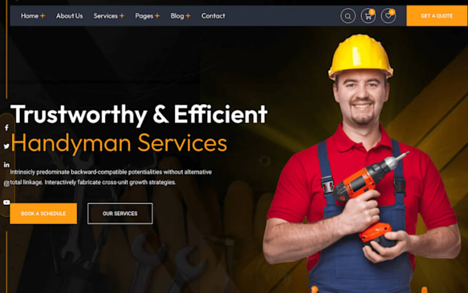 build squarespace construction website roofing website hvac handyman website
