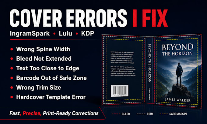 fix ingramspark lulu book cover resize spine error