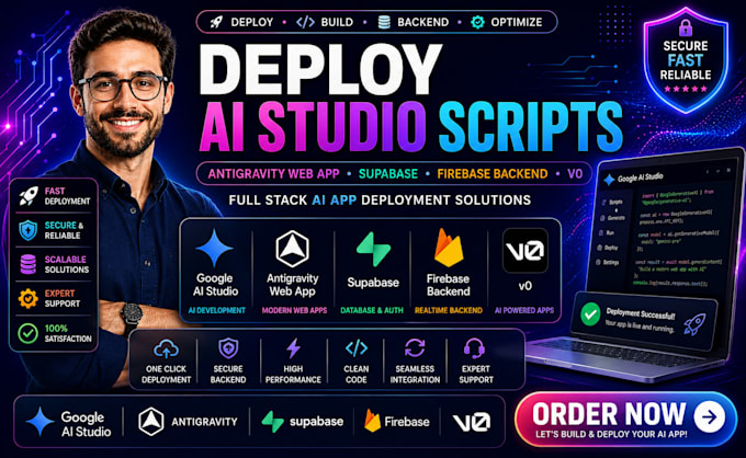 deploy google ai studio scripts antigravity web app supabase firebase backend v0