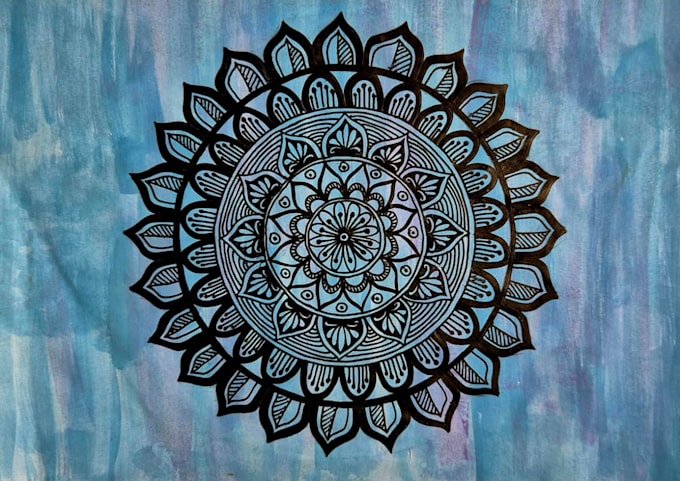 create custom hand drawn mandala art design