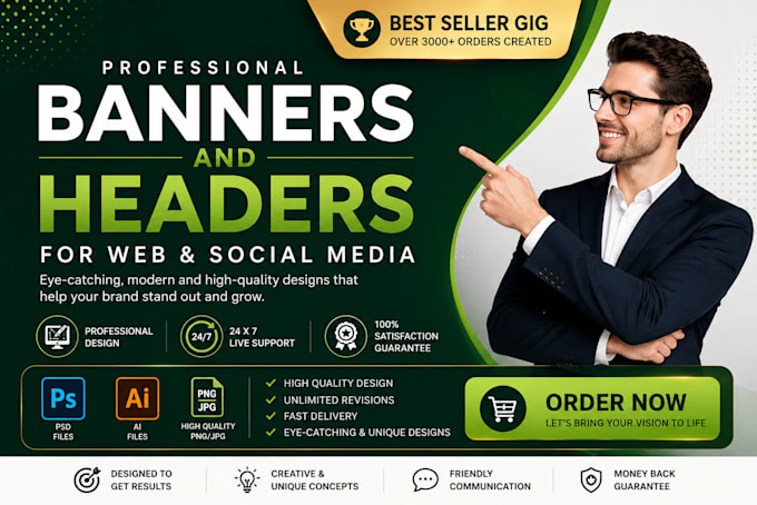 design great website header, slider or banner