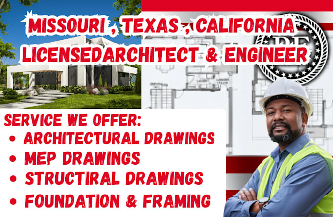 structural engineer permit drawing missouri texas california florida pe stamp