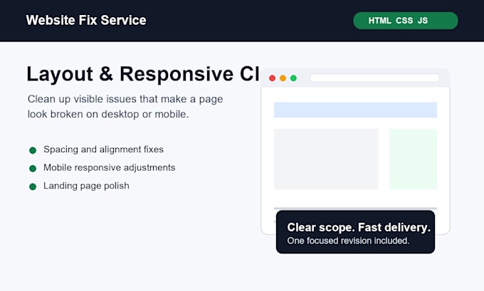 fix a small HTML CSS or website issue quickly