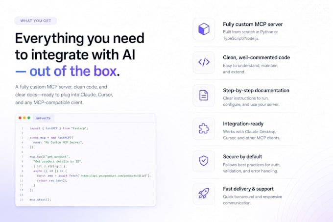 build a custom mcp server to connect your product or API