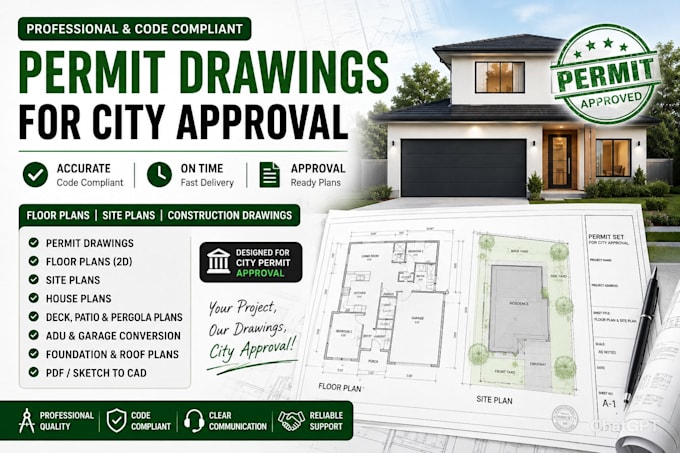 draw house plan floor plan and permit drawing in autocad