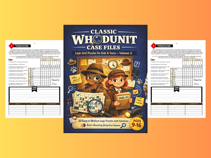create custom logic grid puzzles for KDP and etsy and tpt