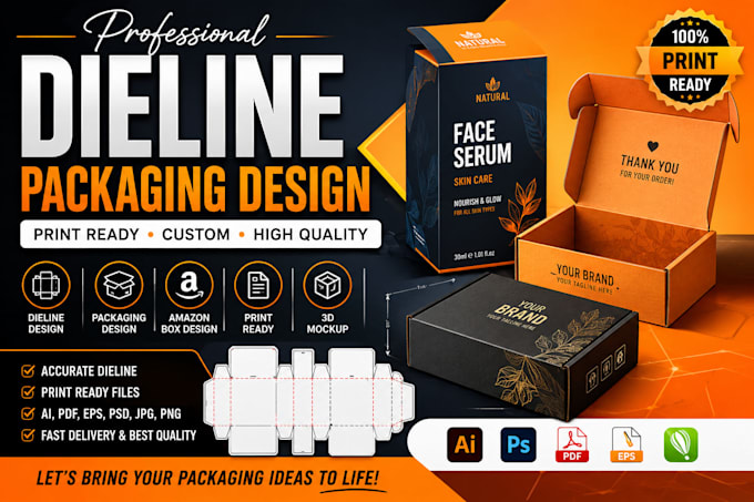 create packaging dieline and product packaging design