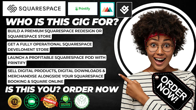 setup squarespace website design printify redesign squarespace development seo