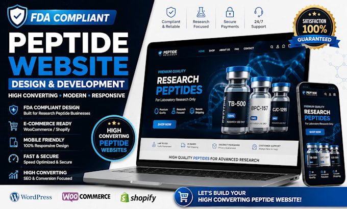 develop high converting peptide sarm nutraceutical nootropic woocommerce website