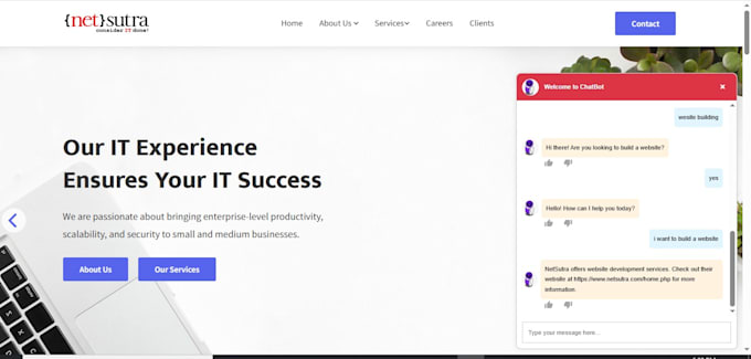 develop a smart ai bot for your website