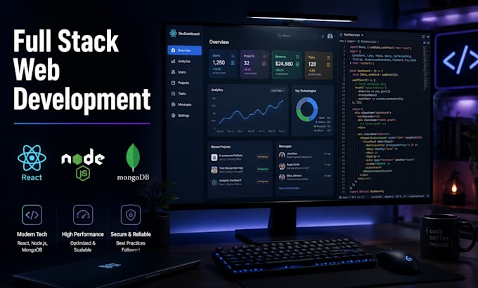 build a full stack react, node js and mongodb web application