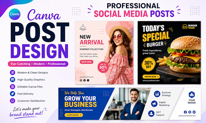 create canva social media posts and banners