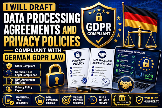 draft data processing agreements and privacy policies compliant with german gdpr