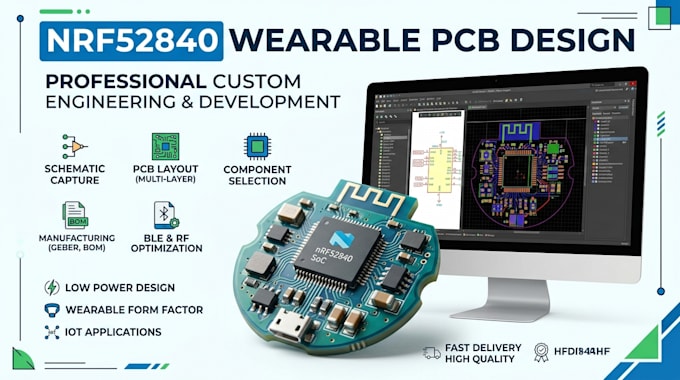develop nrf52840 wearable smartpatch pcb design