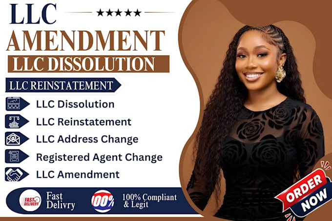 do llc amendment, llc dissolution, llc reinstatement and llc address change, dba