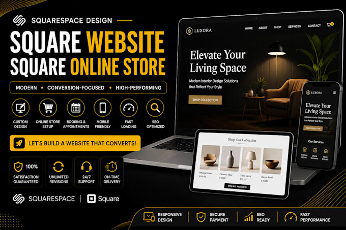 design square site, online store design and redesign