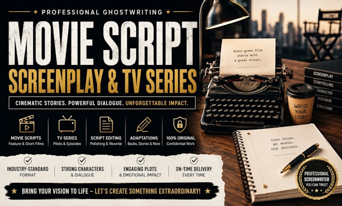 ghostwrite movie script, screenwriting, film script, screen play, script writing