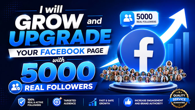 grow your facebook page with 5000 real active followers