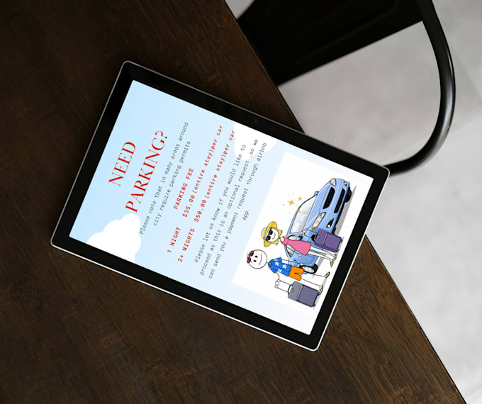 create modern airbnb guest instruction flyers