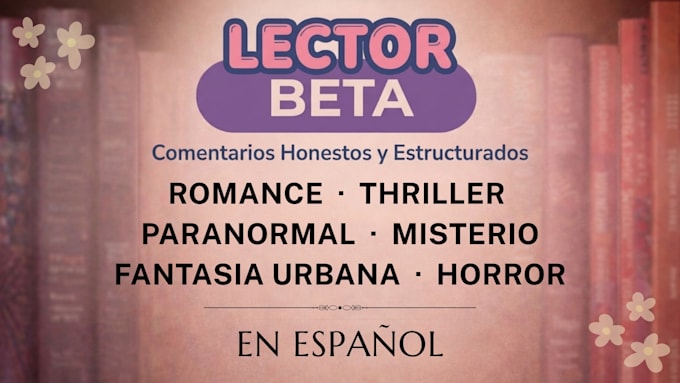 lectura beta de tu novela en español