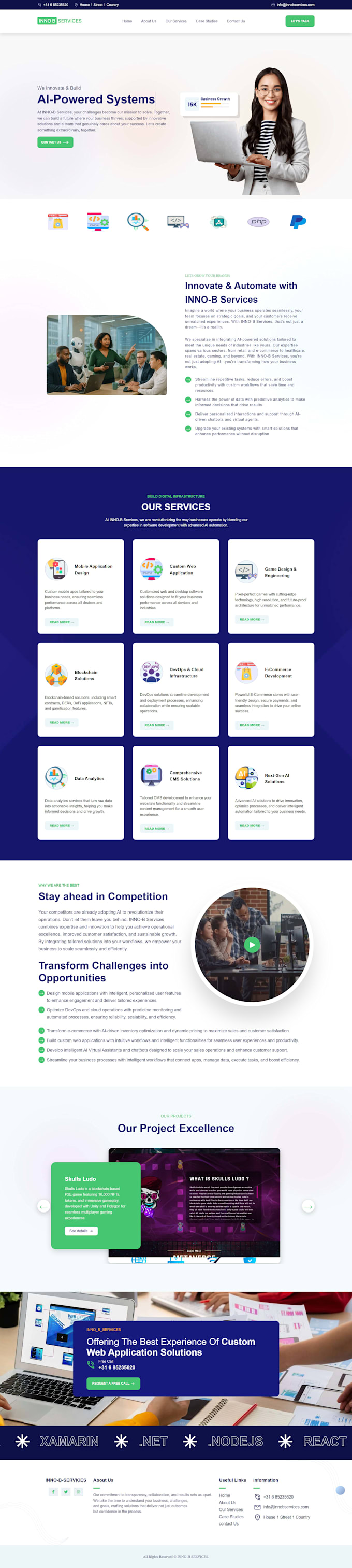 develop a high performance custom full stack web application
