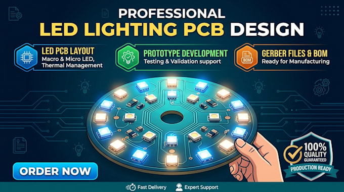 do led lighting pcb, macro led pcb layout and circuit design service