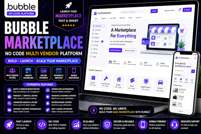 build no code multi vendor marketplace in bubble no code developer bubble io