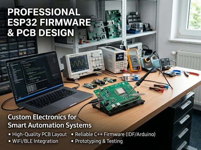 create custom esp32 firmware and pcb for smart automation systems