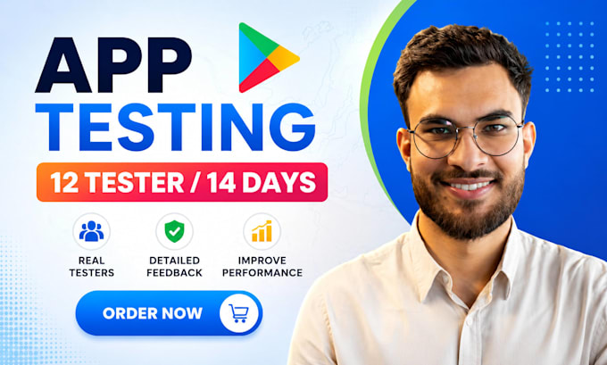 provide closed testing 20 tester mobile app testing 12 testers for google play