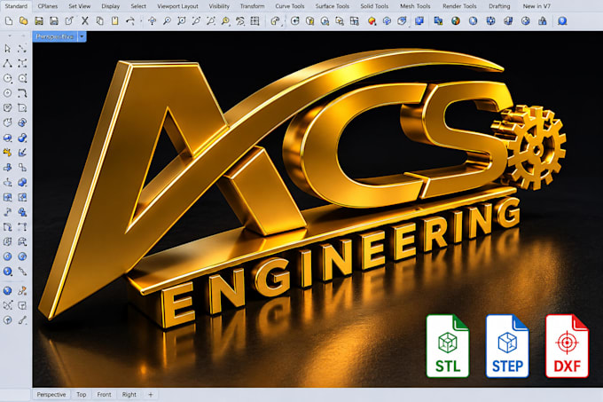 convert your logo into 3d printable stl step files