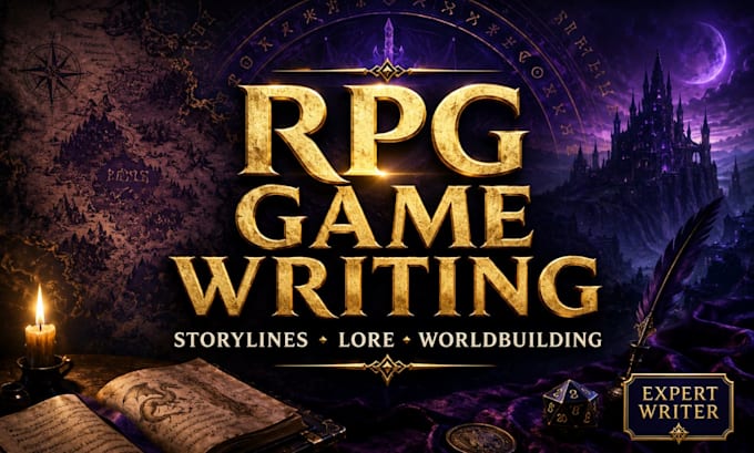 write rpg and video game rpg, dialogue, lore, novel, tableltop and quests rpg