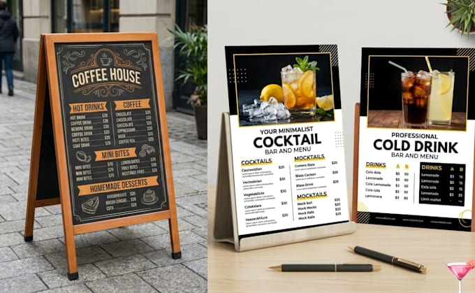 design drinks menu restaurant menu BBQ chalkboard bar menu cocktail menu