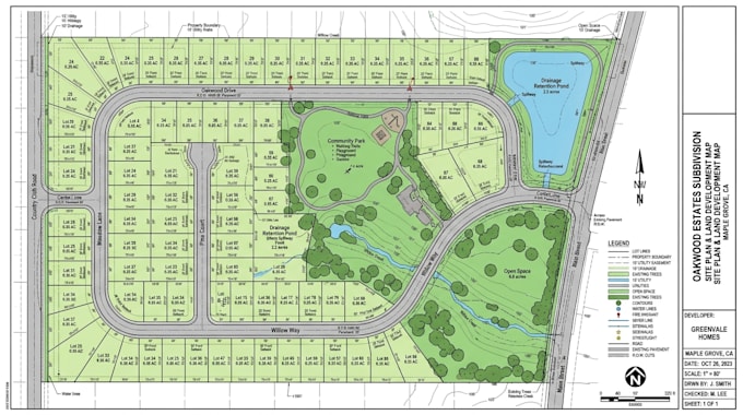 design accurate subdivision site plan, plot layout and land development map