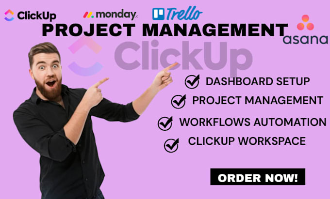 create a professional clickup workspace for project and team management
