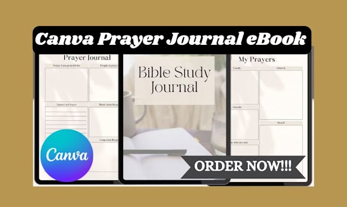 design canva ebook, prayer journal, devotional workbook, christian PDF guide
