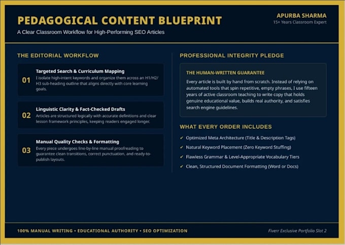 write SEO blog posts for edtech, esl, and education brands