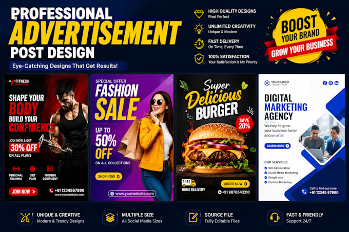 design professional social media advertisement posts