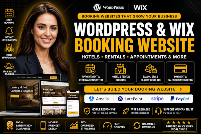 german wix wordpress booking website hotel booking website