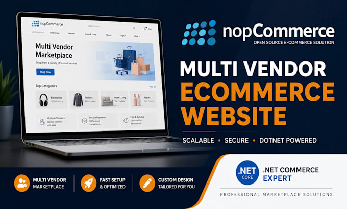 nopcommerce multi vendor ecommerce website, online store, dotnet expert website
