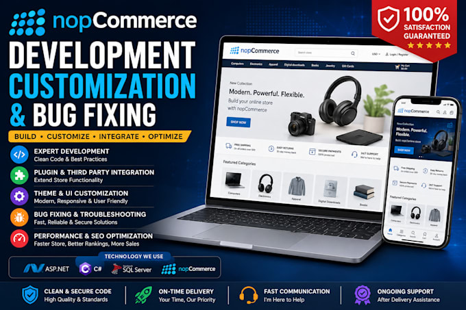 nopcommerce development customization bug fixing plugin integration ecommerce