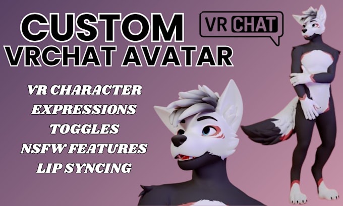 create custom vrchat avatar, vtuber, furry anime 3d model