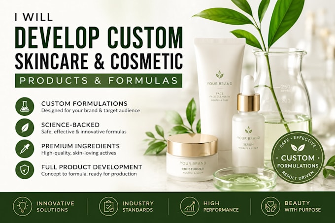develop custom skincare products and cosmetic formulas