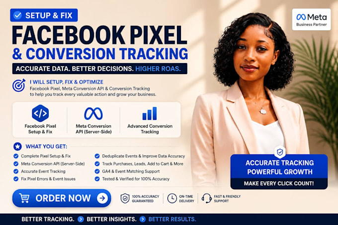 setup or fix facebook pixel meta conversion API and conversion tracking