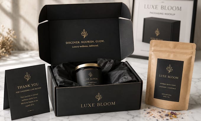 design subscription box packaging mailer box and product insert card