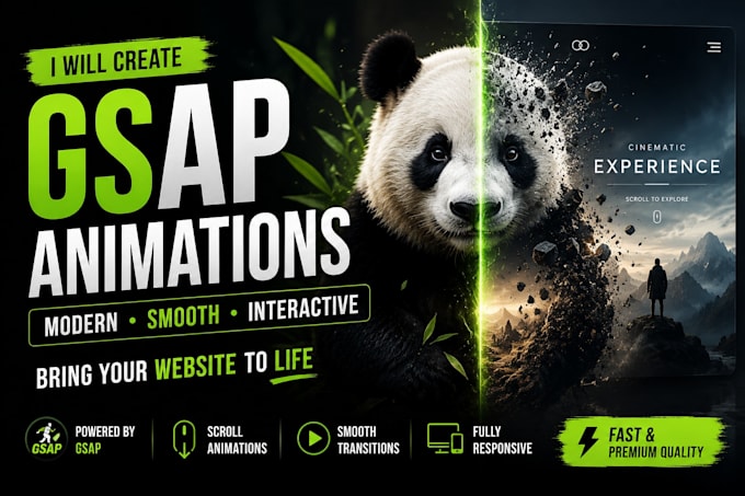 a modern animated landing page website